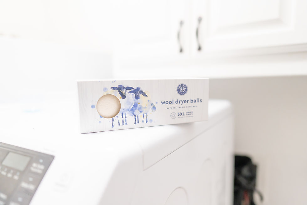 Lint dryer balls on top of the dryer