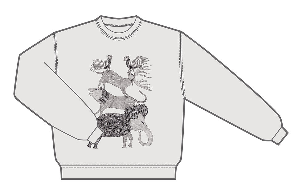 サムネイル： BRÚ NA BÓINNE×Bhajju Shyam KYOTO ビッグシルエットスウェット