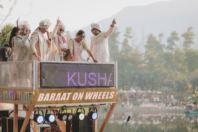 Baraat On Wheels float with KUSHA display