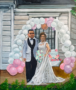 wedding painting of couple