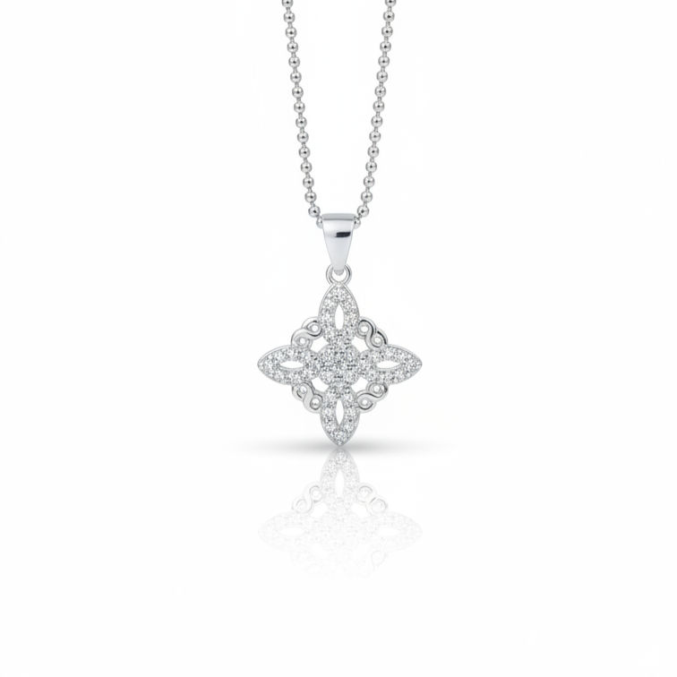 Collar nudo de bruja con zirconias