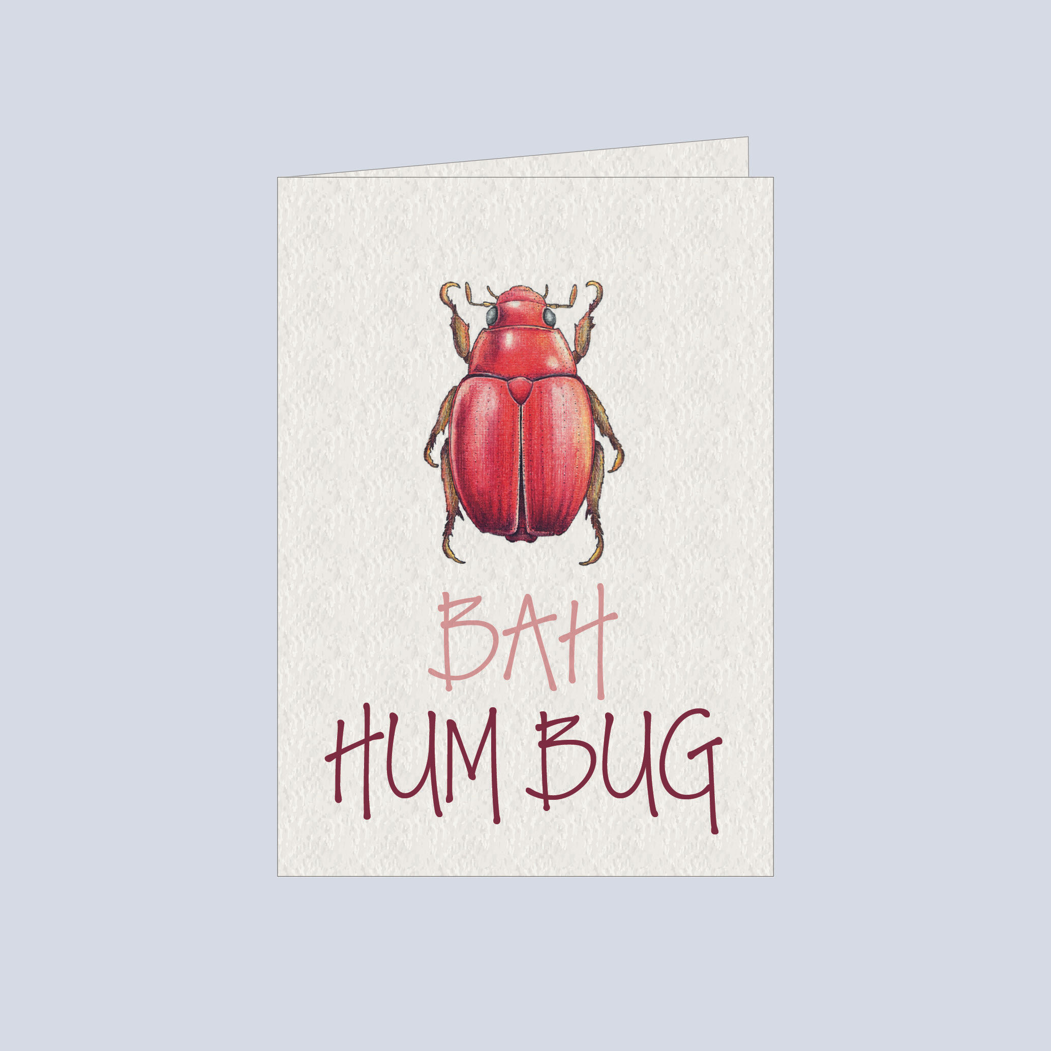 Greeting Card - Xmas Bah Hum Bug Red Bug