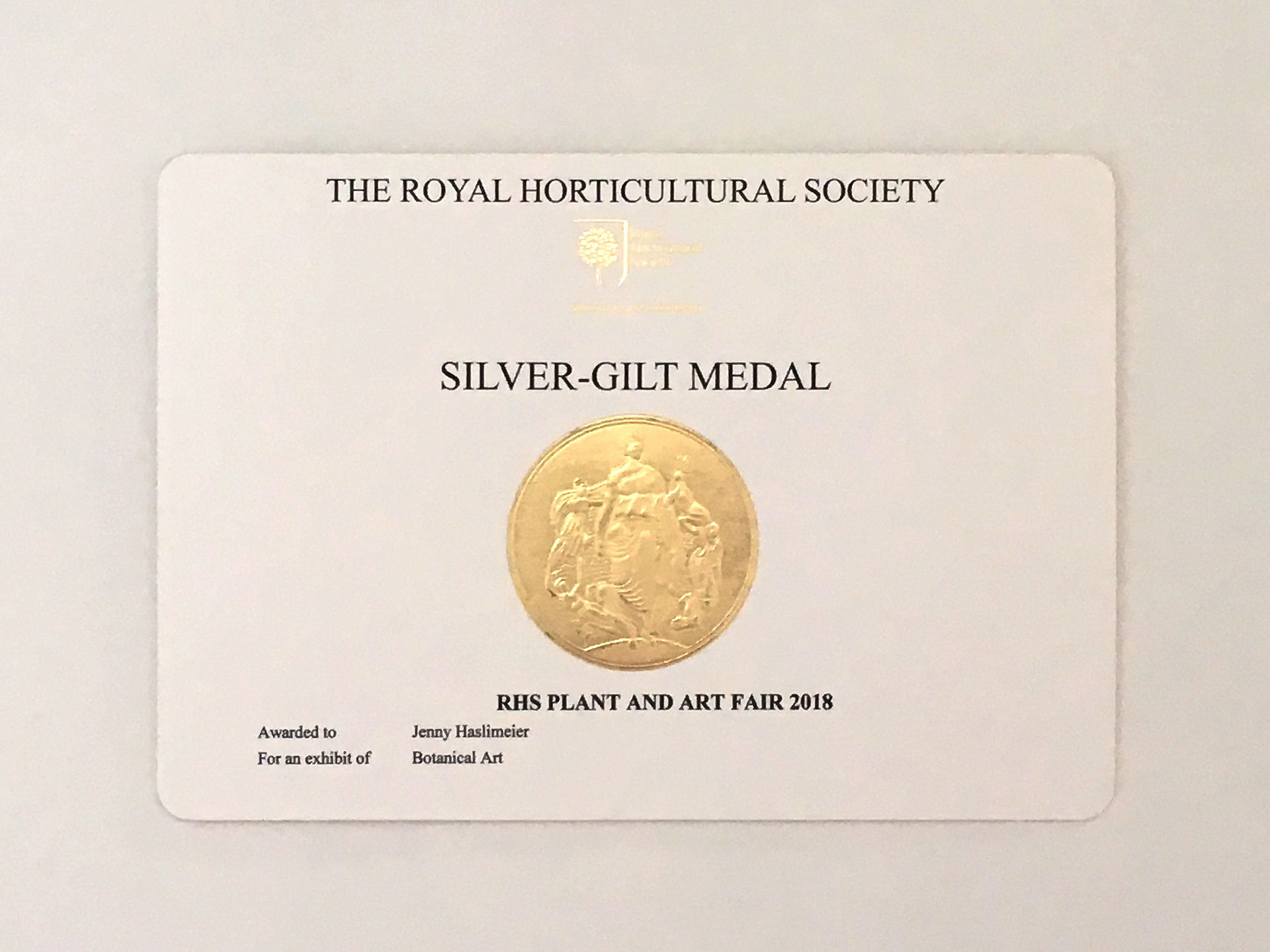 My Silver-Gilt award!
