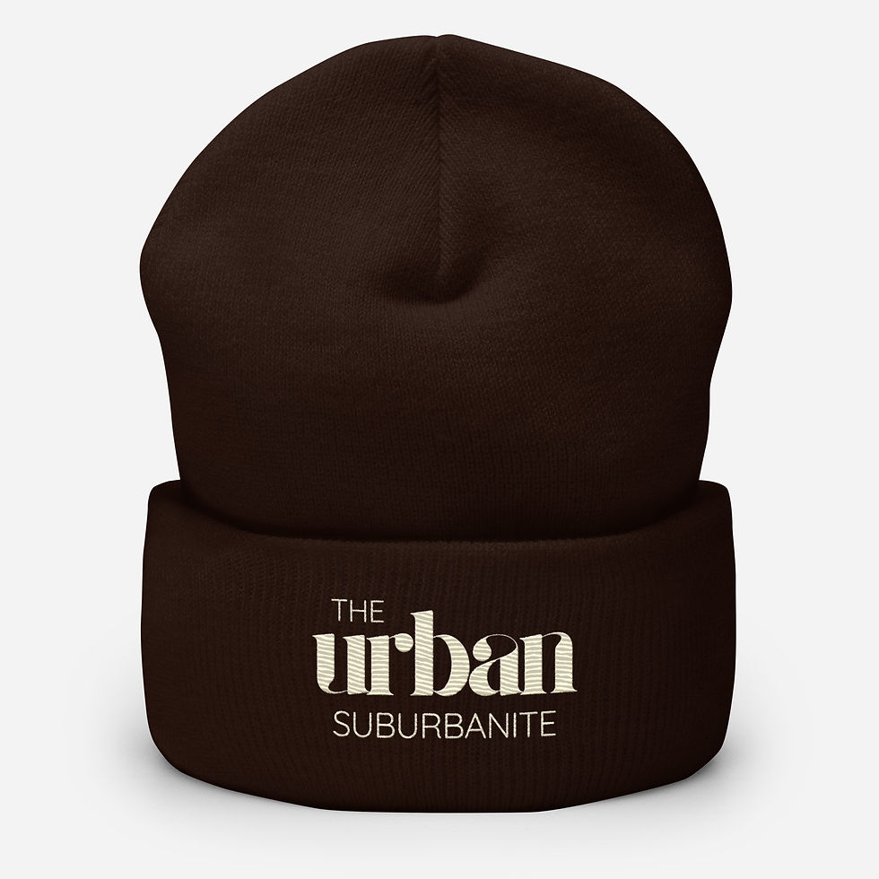 Thumbnail: Cuffed Beanie - Cream Lettering