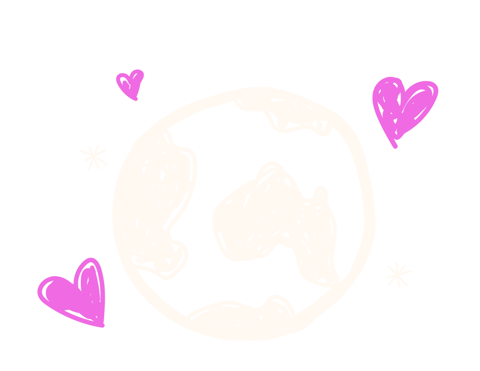 an illustration of the globe with love emojis