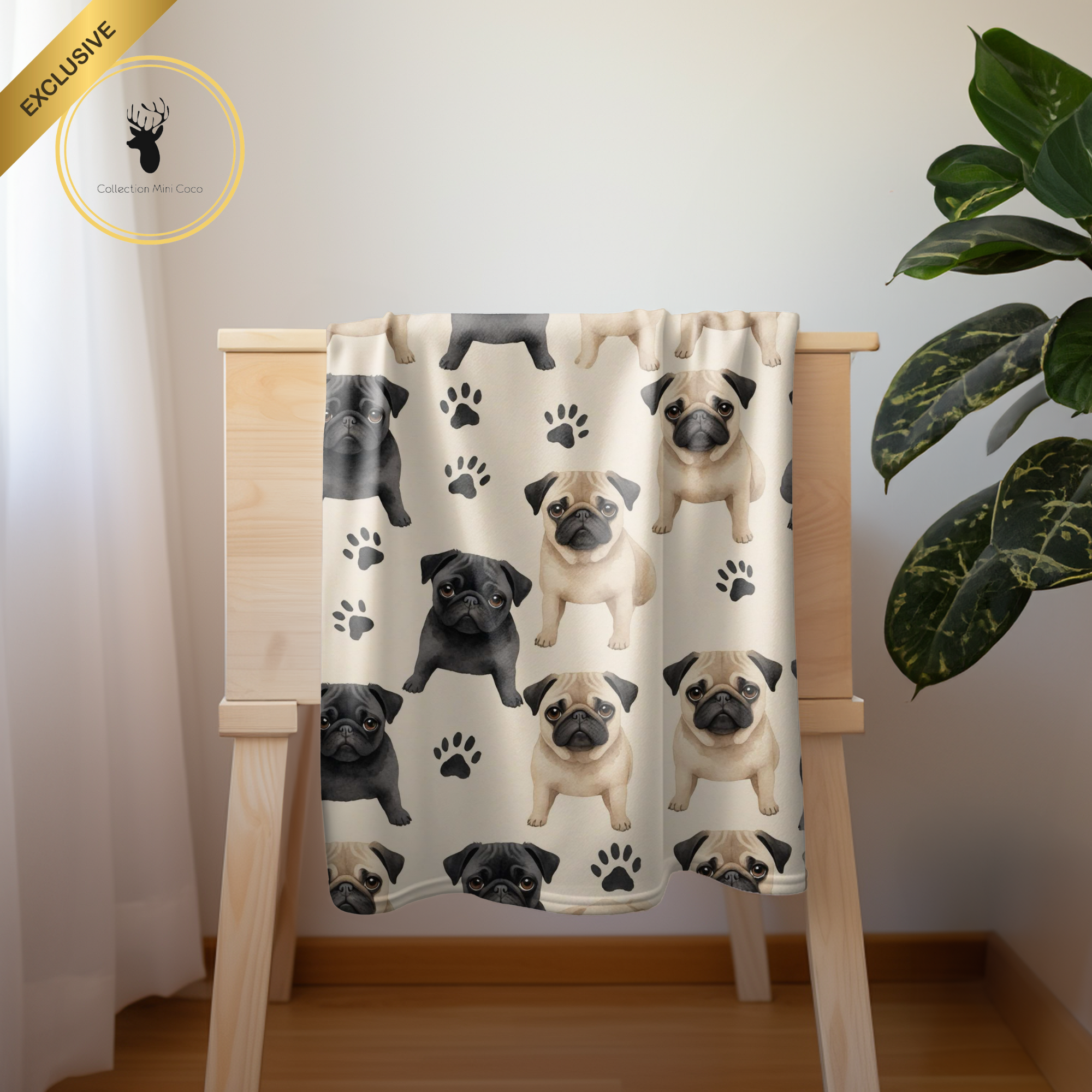 Doudou en minky | Enfant et adulte |Pug et patte