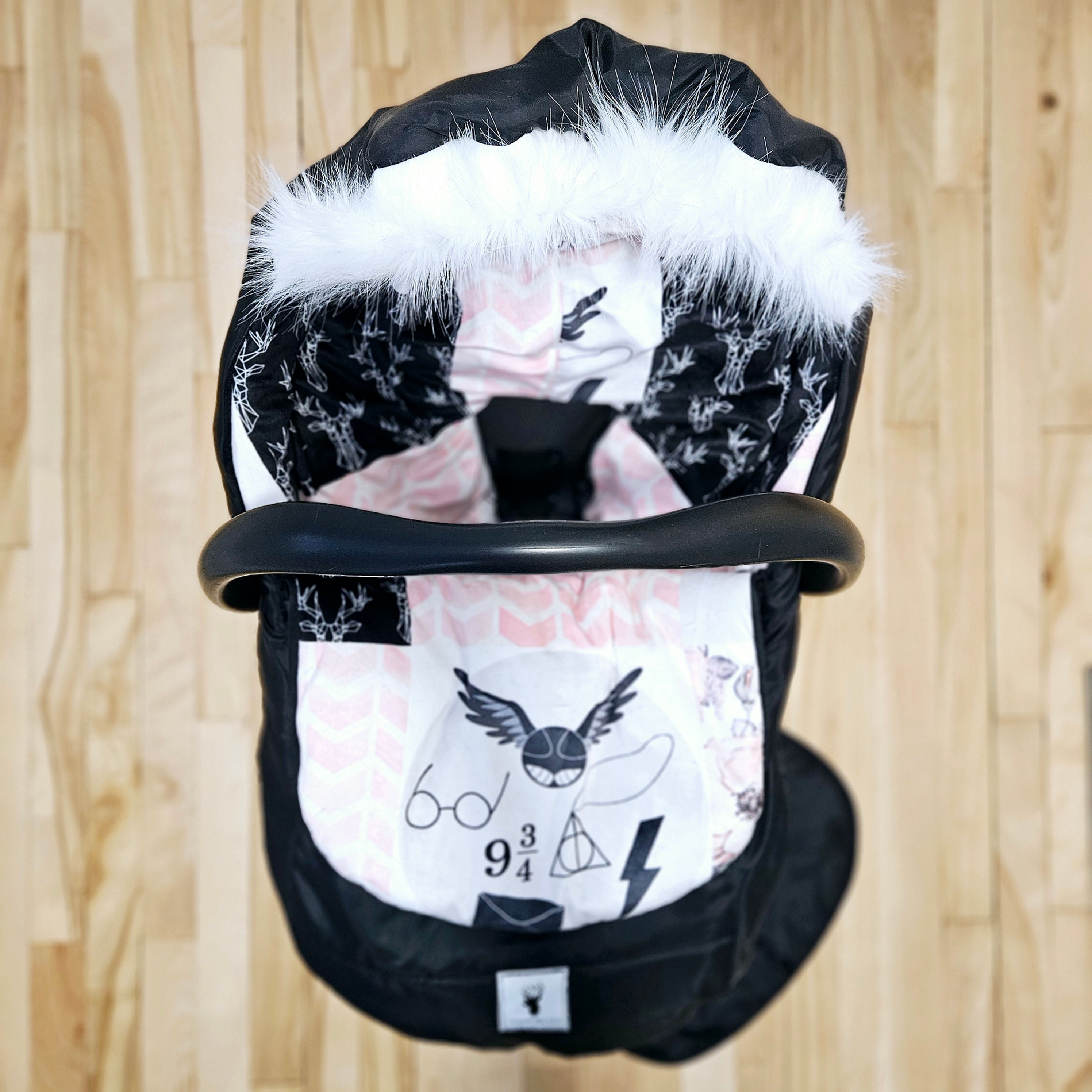 Housse de coquille hiver | Minky patchwork Harry Potter géométrique