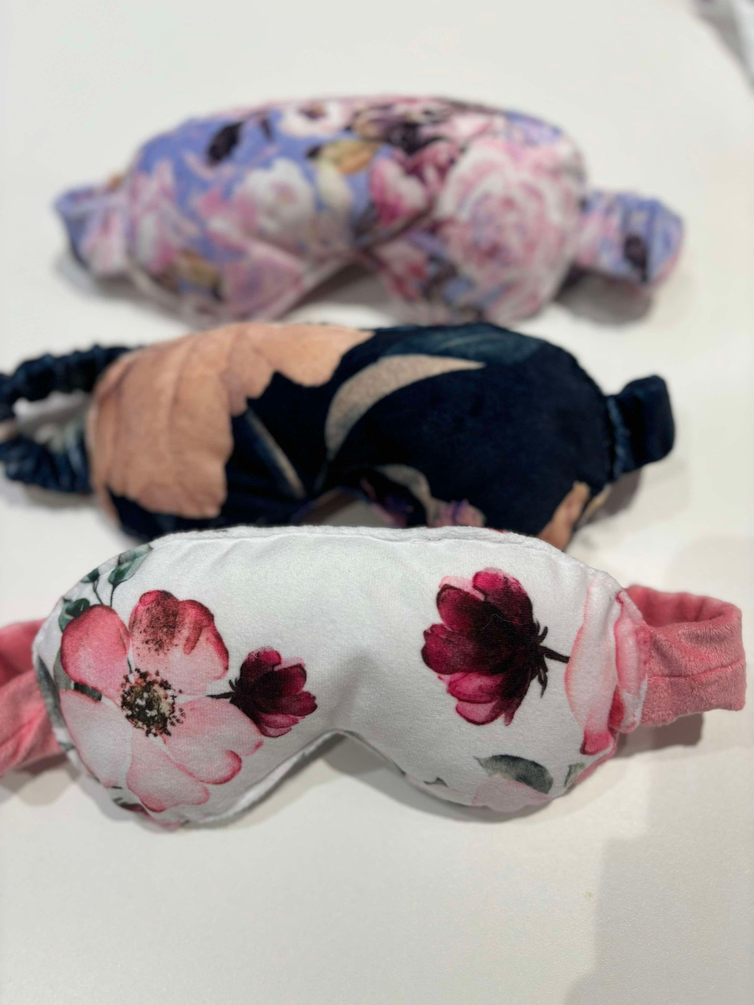 Masque de sommeil | fourrure réversible floral