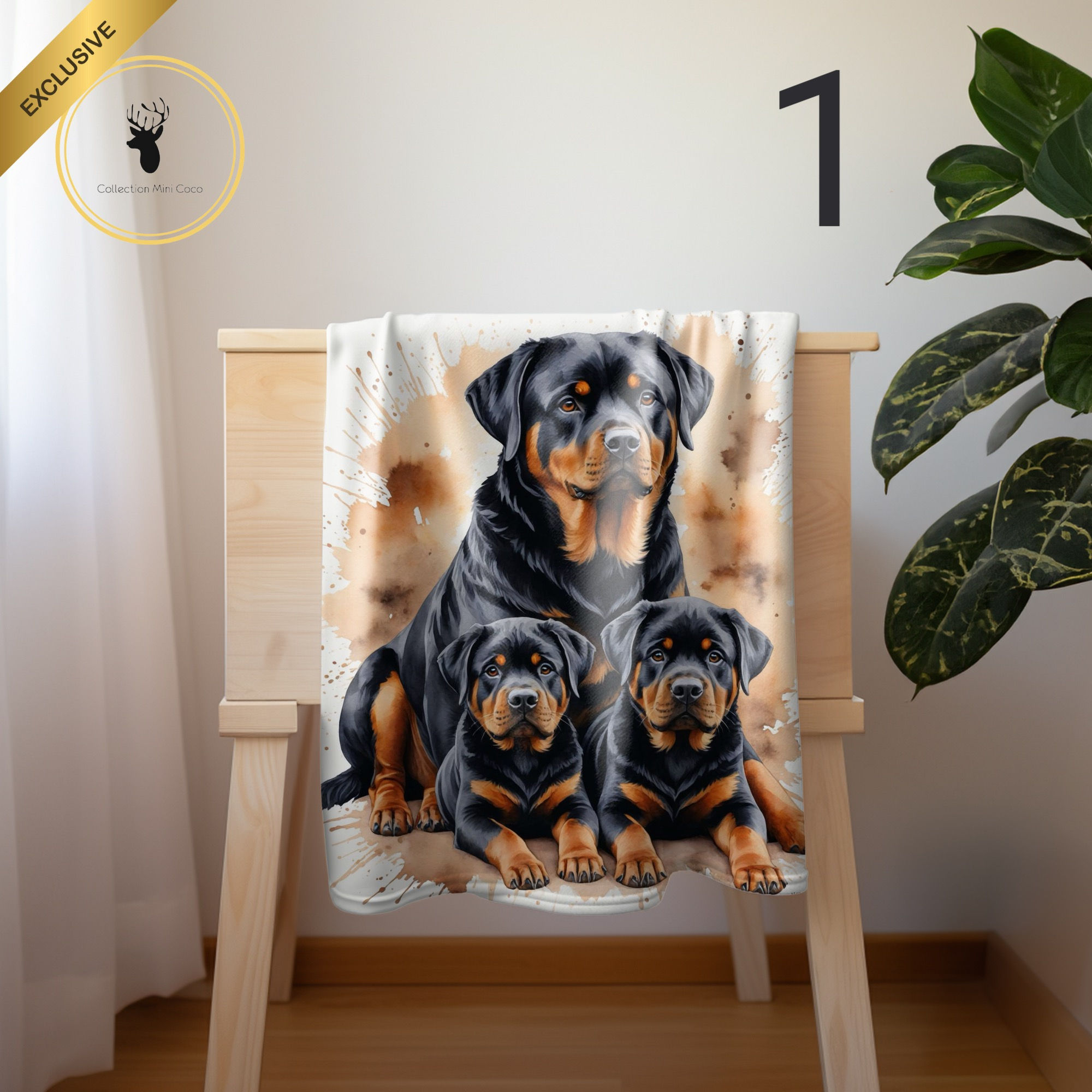 Doudou en minky | Enfant et adulte |Rottweiler