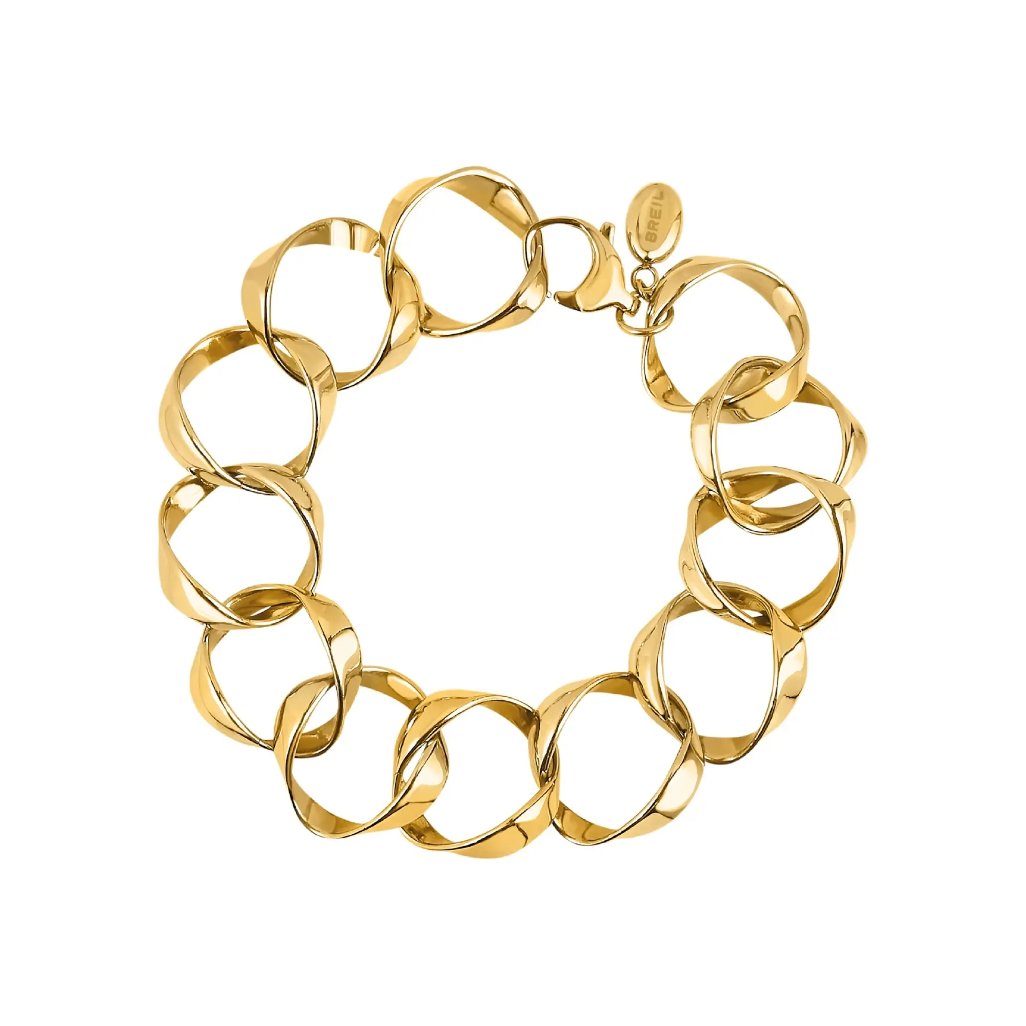 BREIL B WHISPER BRACCIALE IN ACCIAIO LUCIDO IP GOLD REF. TJ 3397