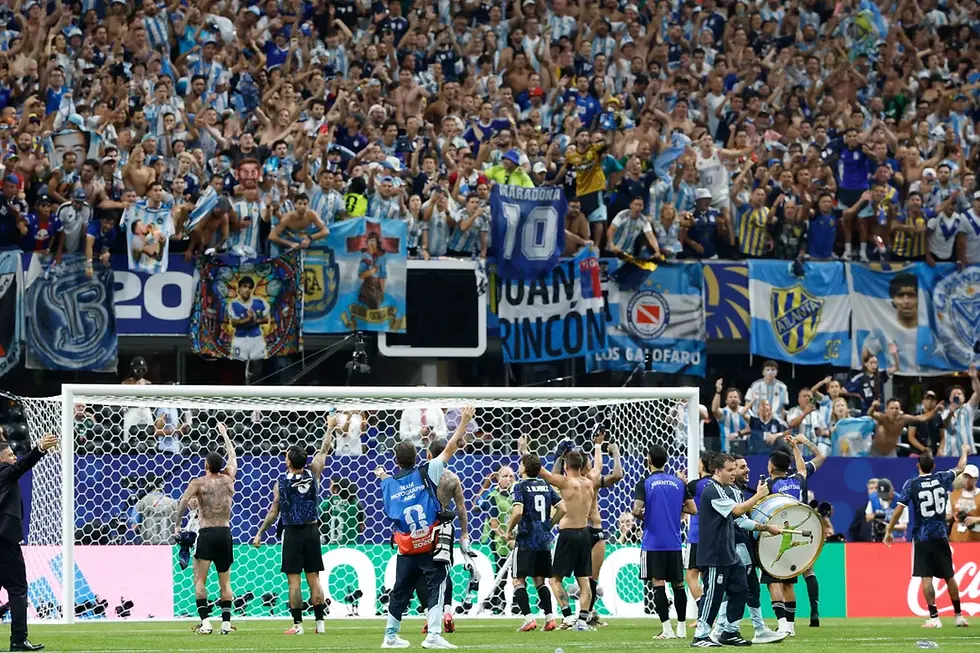 Argentina celebrates with fans