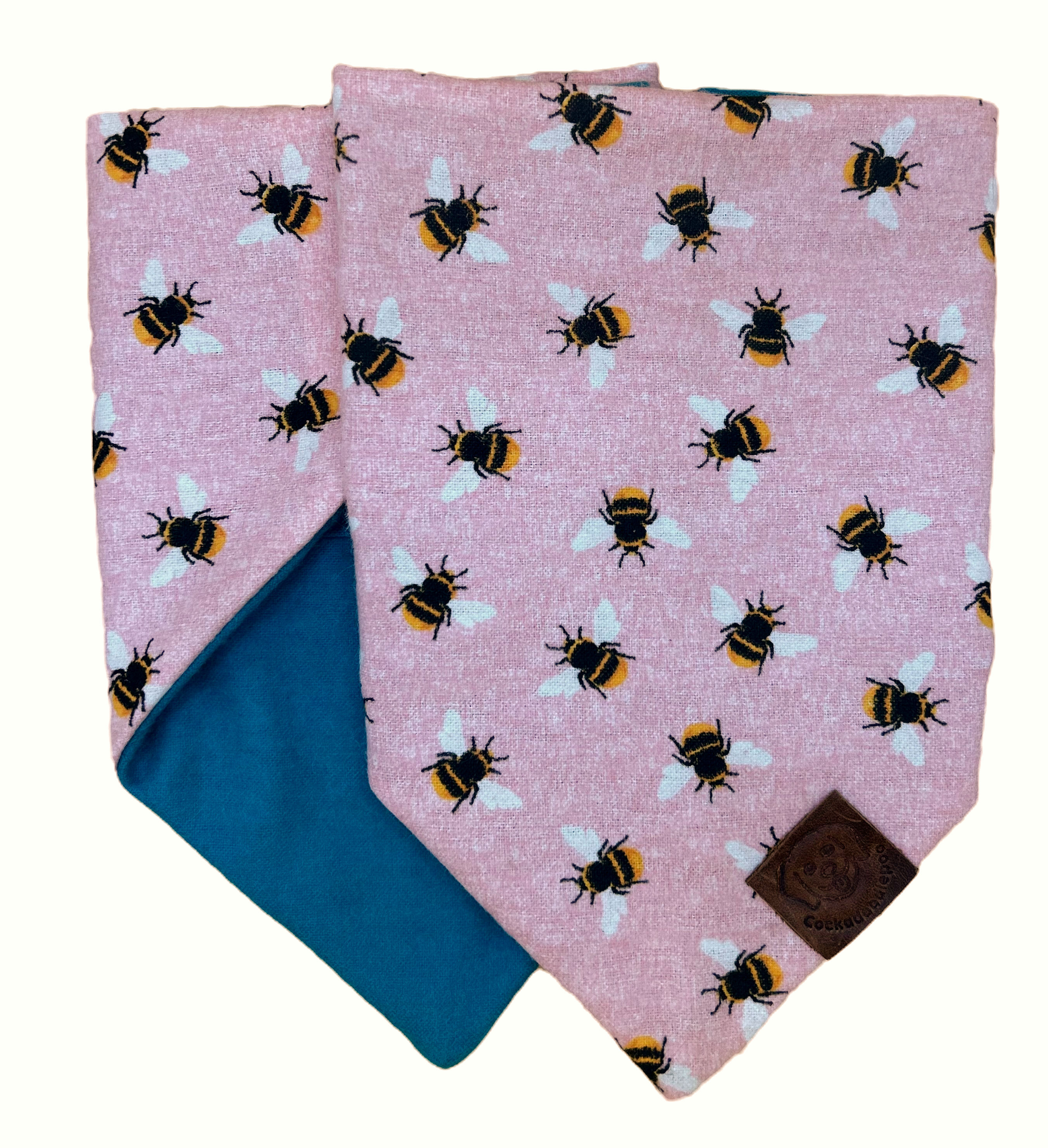 Pink Happy Bees with Turquoise Bandana