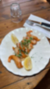 Gambas en tempura