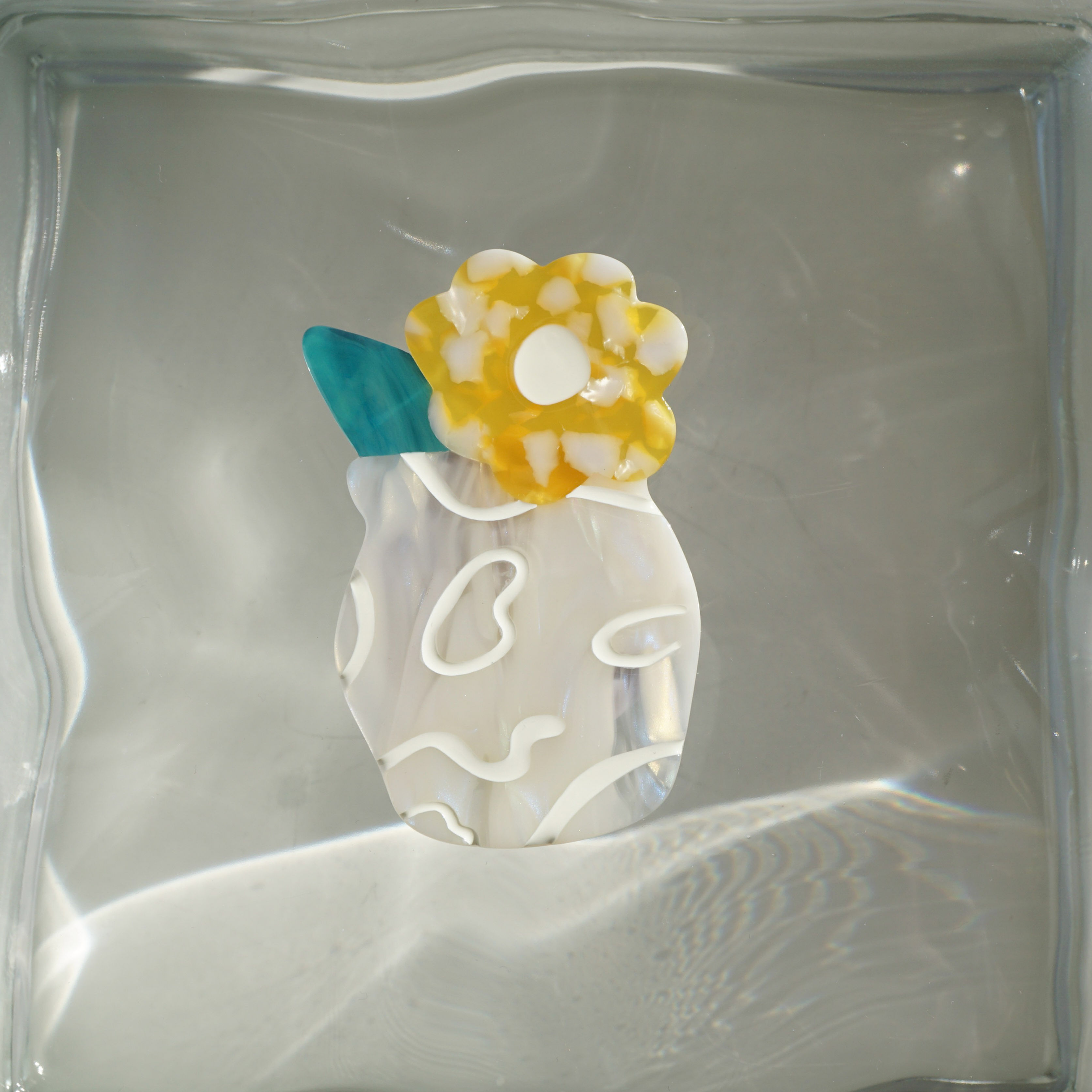 Flower Vase Smartphone Grip -Yellow-