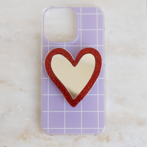 ハート Heart Mirror Smartphone Grip -Red- | SALAH