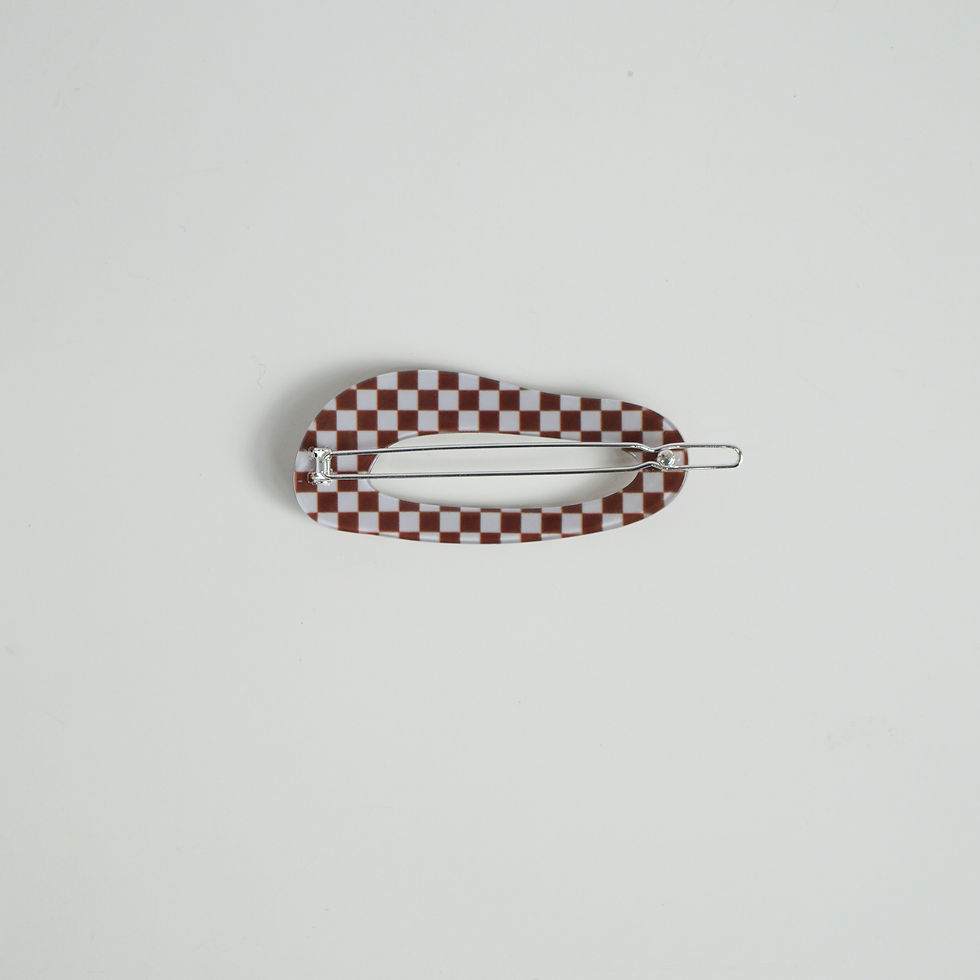 サムネイル： Nuance Hair Clip -Brown Check-