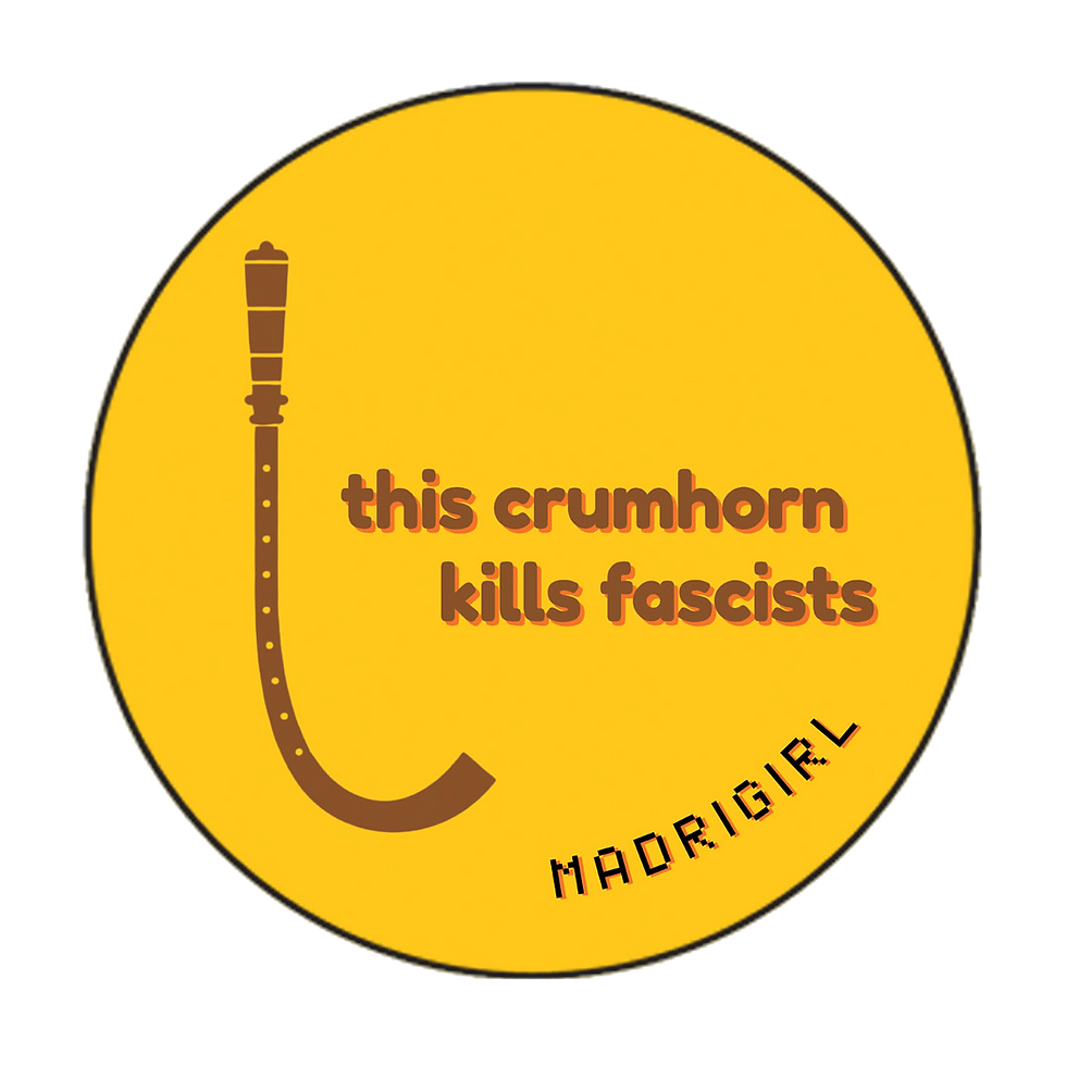 Thumbnail: this crumhorn kills fascists | vinyl sticker