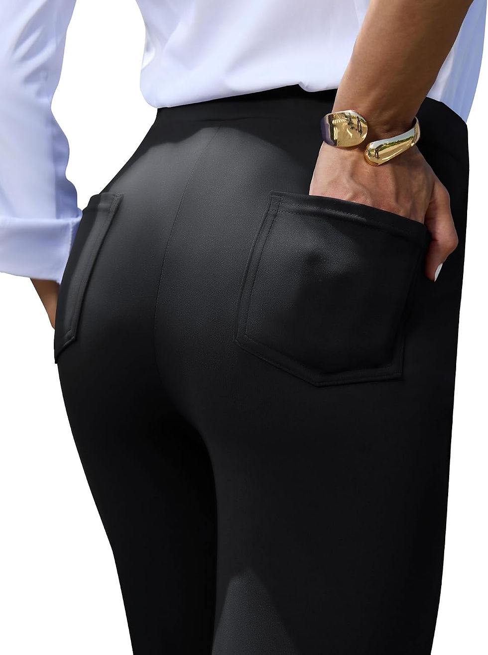 Thumbnail: keriffe Women's Stretchy Yoga Dress Pants High Waisted Straight Leg Casual Work 