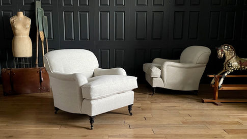 Woodsmoor Armchairs in Designers Guild Brera Lino IV Linen