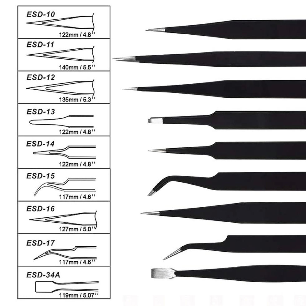 Thumbnail: 9 PIECE PRECISION TWEEZER SET W/BAG