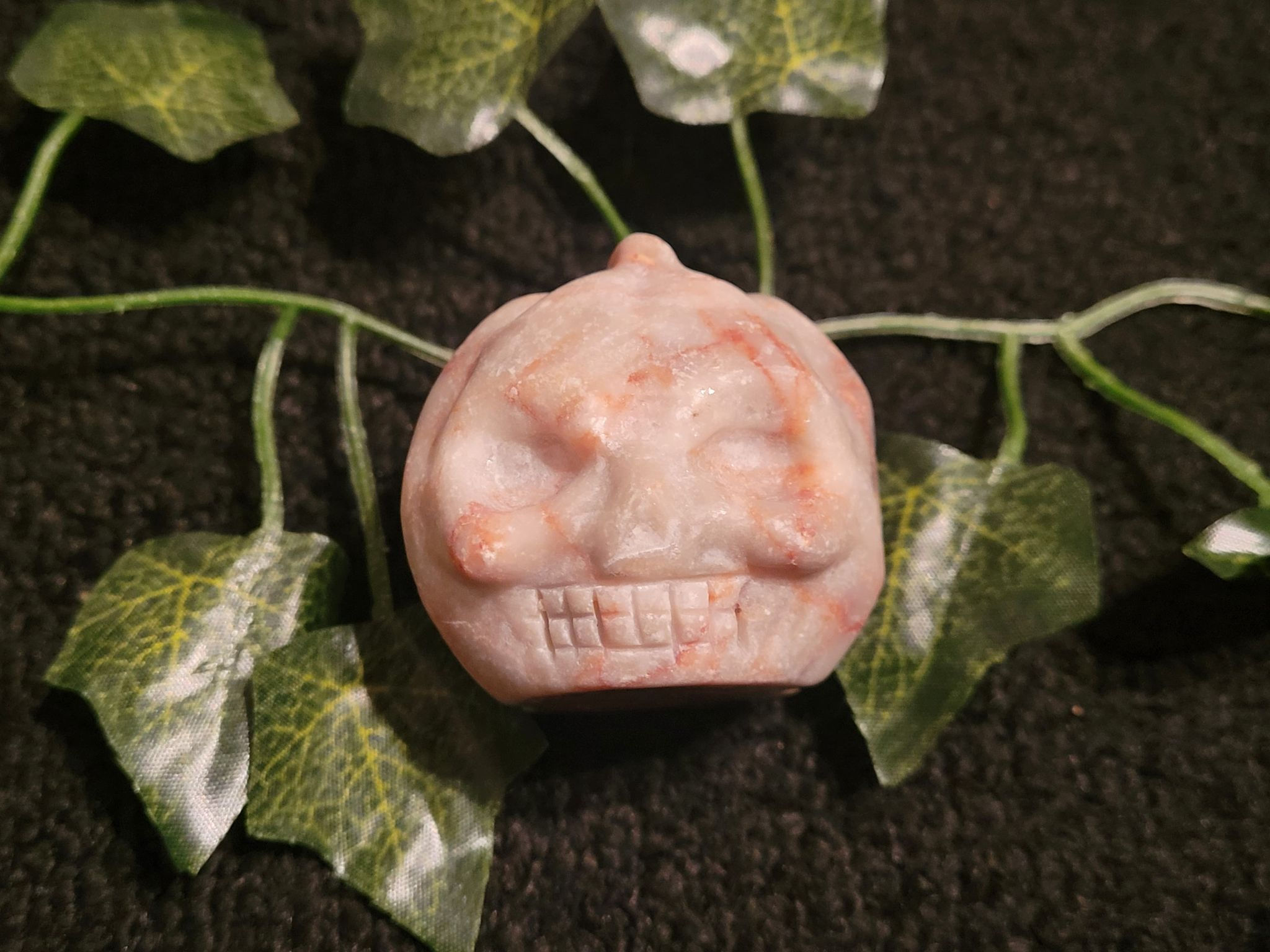 Red Vein Jasper Pumpkin Skull