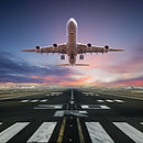 Airplane taking off from the airport, fr