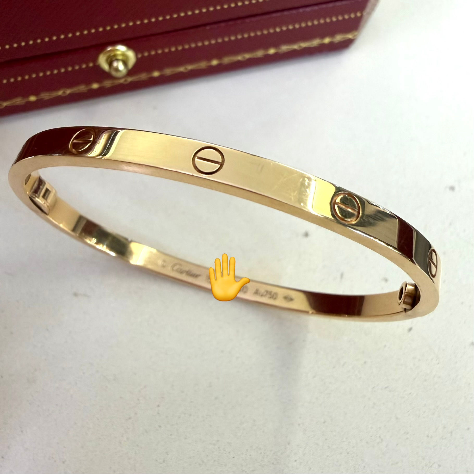 Cartier Love Bracelet SM/Thin in 18k Rose Gold, Size 15