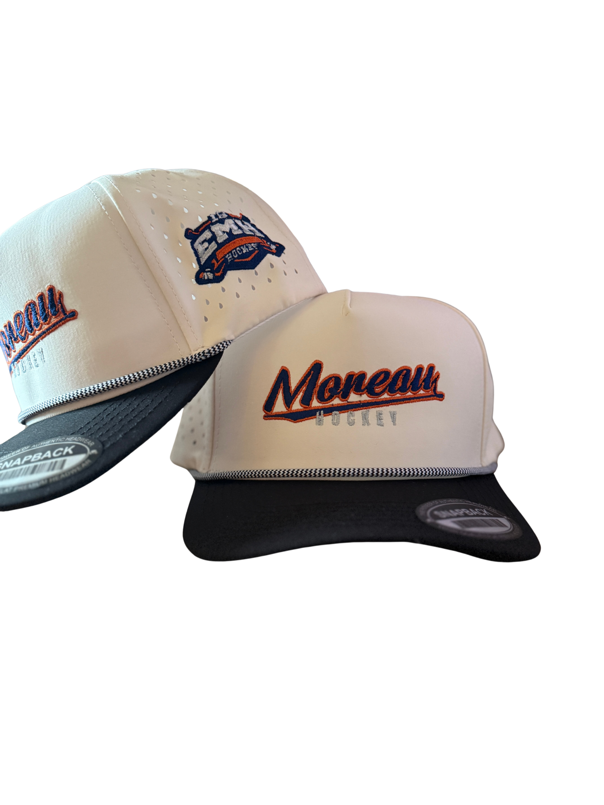 CREAM/BLACK SNAPBACK HAT