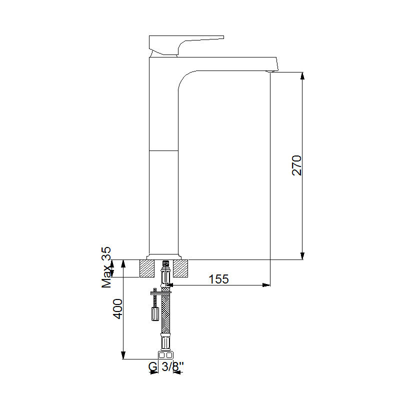 Ürün: Aqua Çanak Tipi Lavabo Bataryası Siyah 941001B