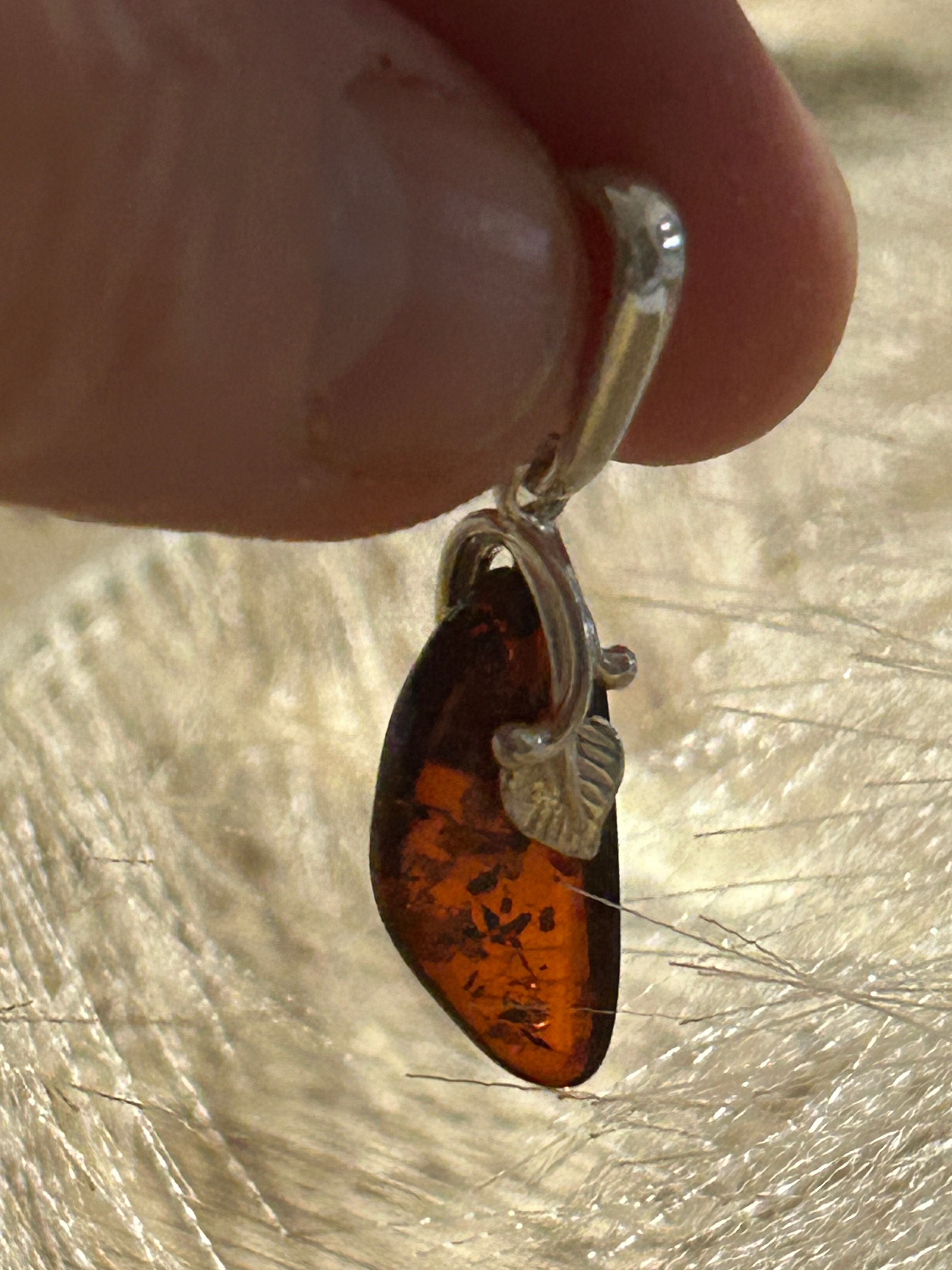 Sterling Silver Amber Pendant