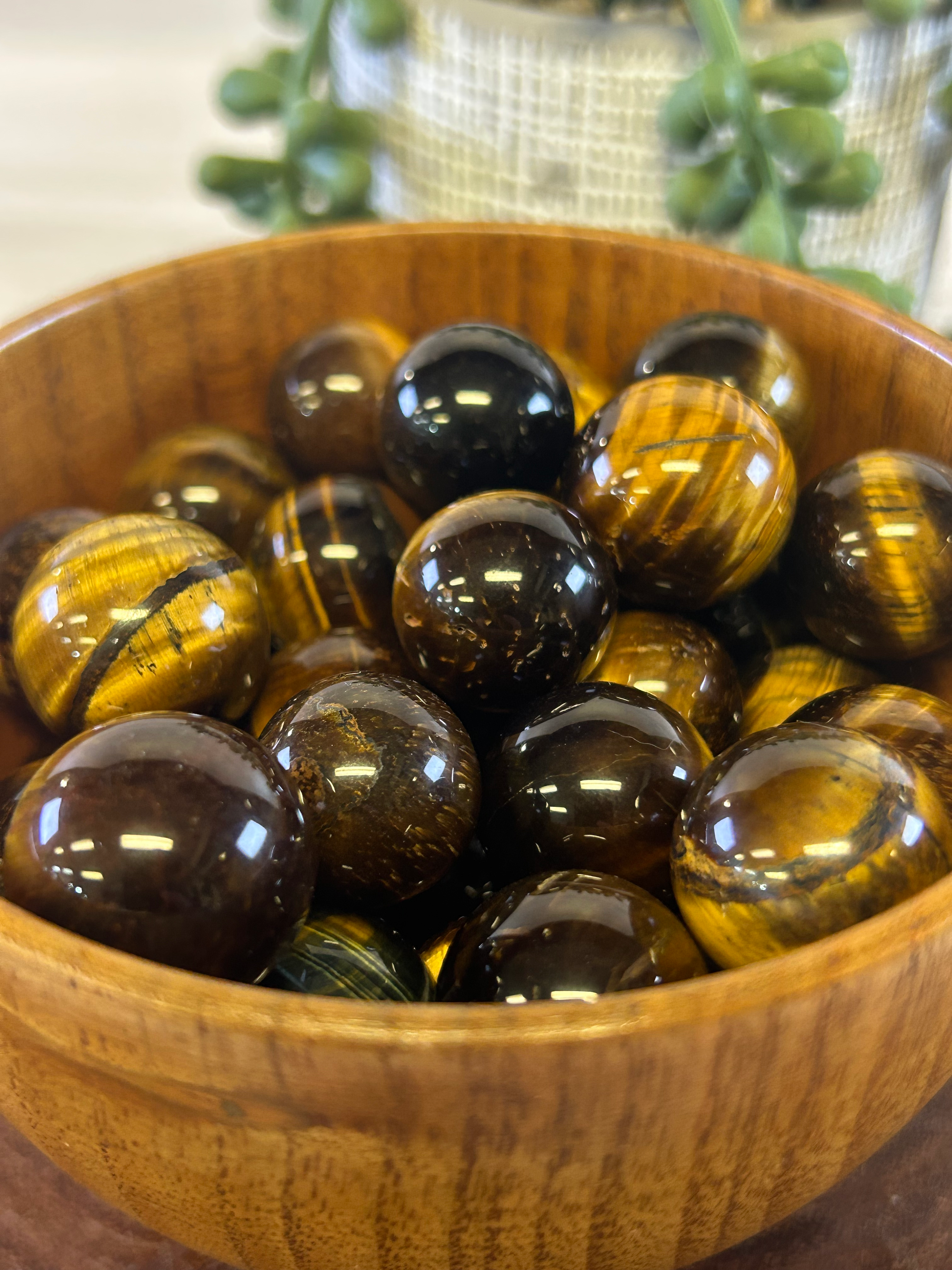 Mini Tigers Eye Spheres