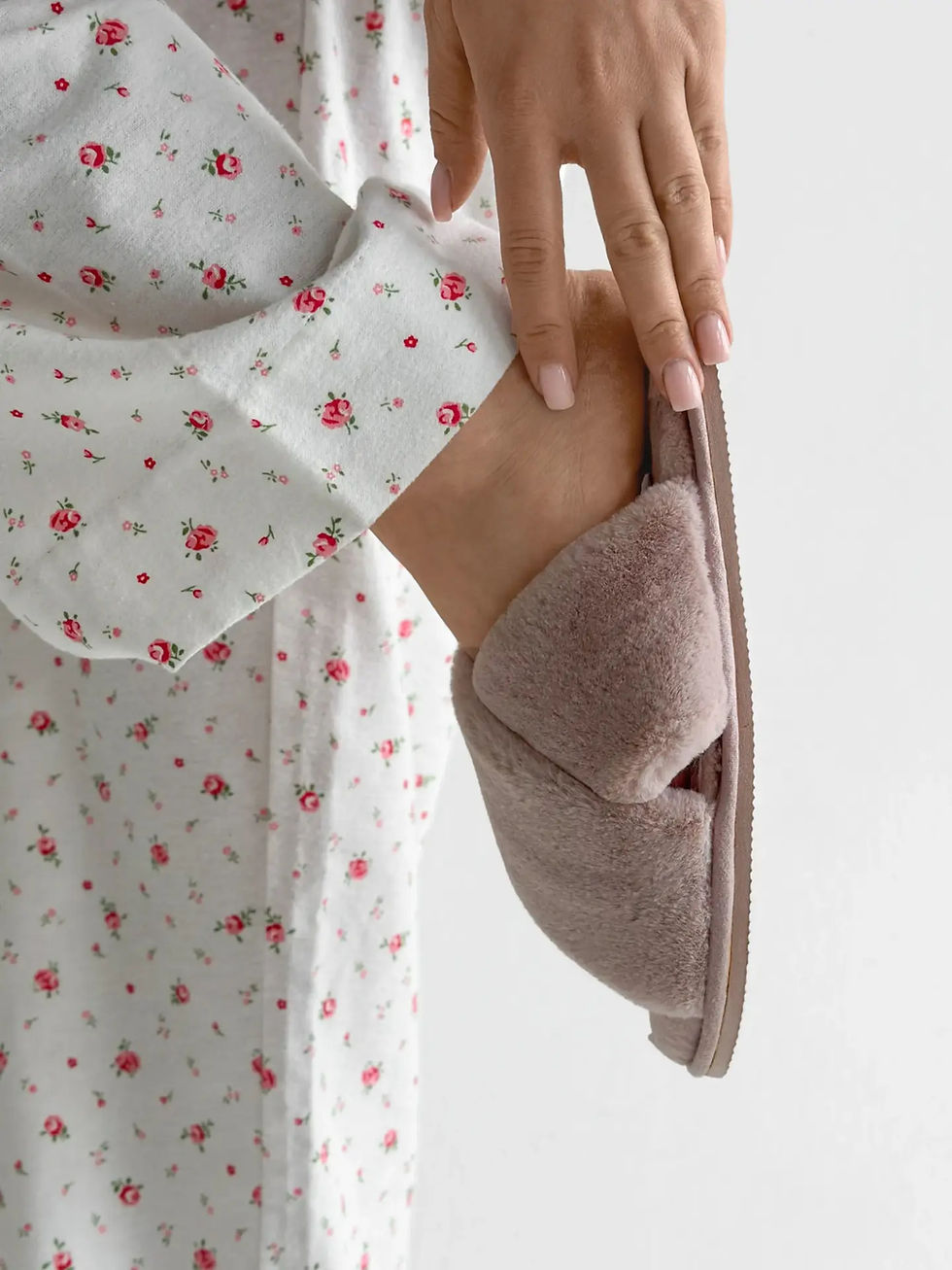 Прев'ю: Фланель піжамний комплект білий “троянда”