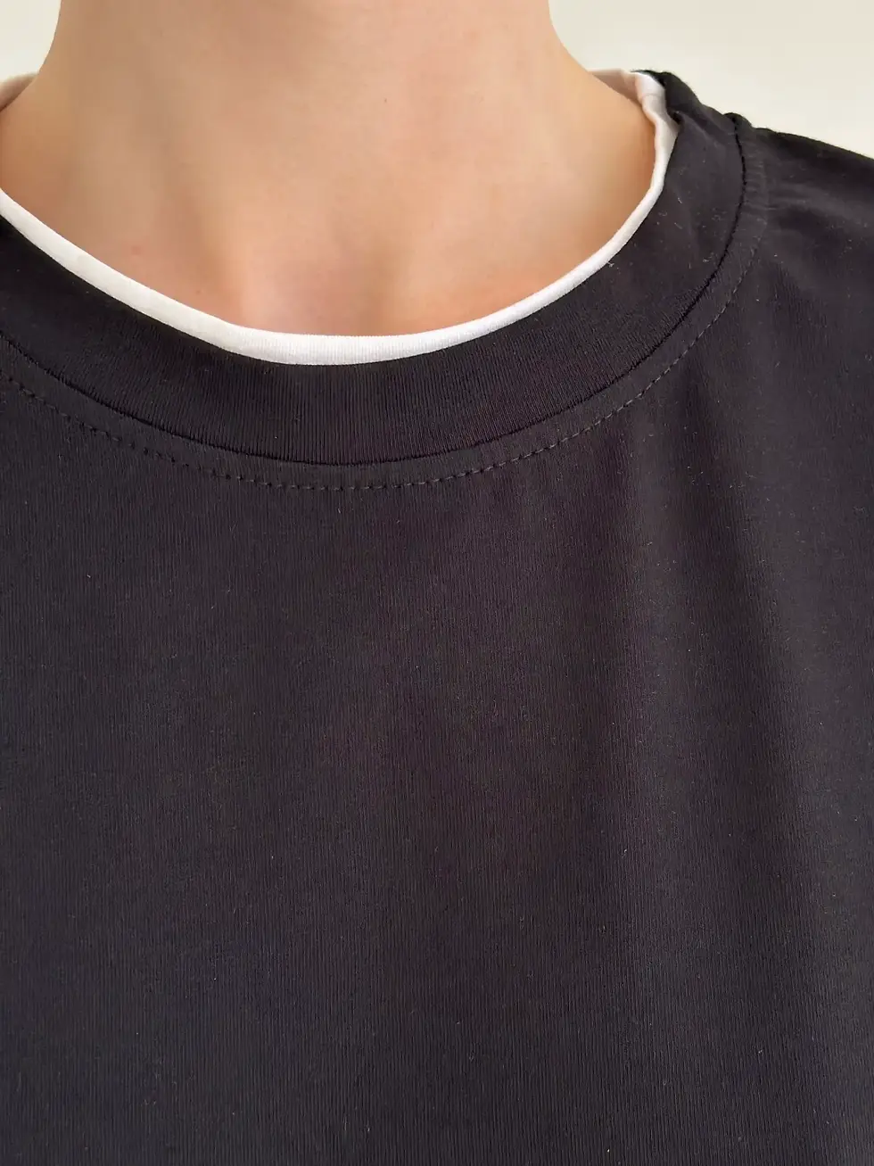 Прев'ю: Футболка з білим кантом чорна, onesize