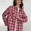 Прев'ю: Фланель Сорочка молочна “дрібна червоно-блакитна клітинка”