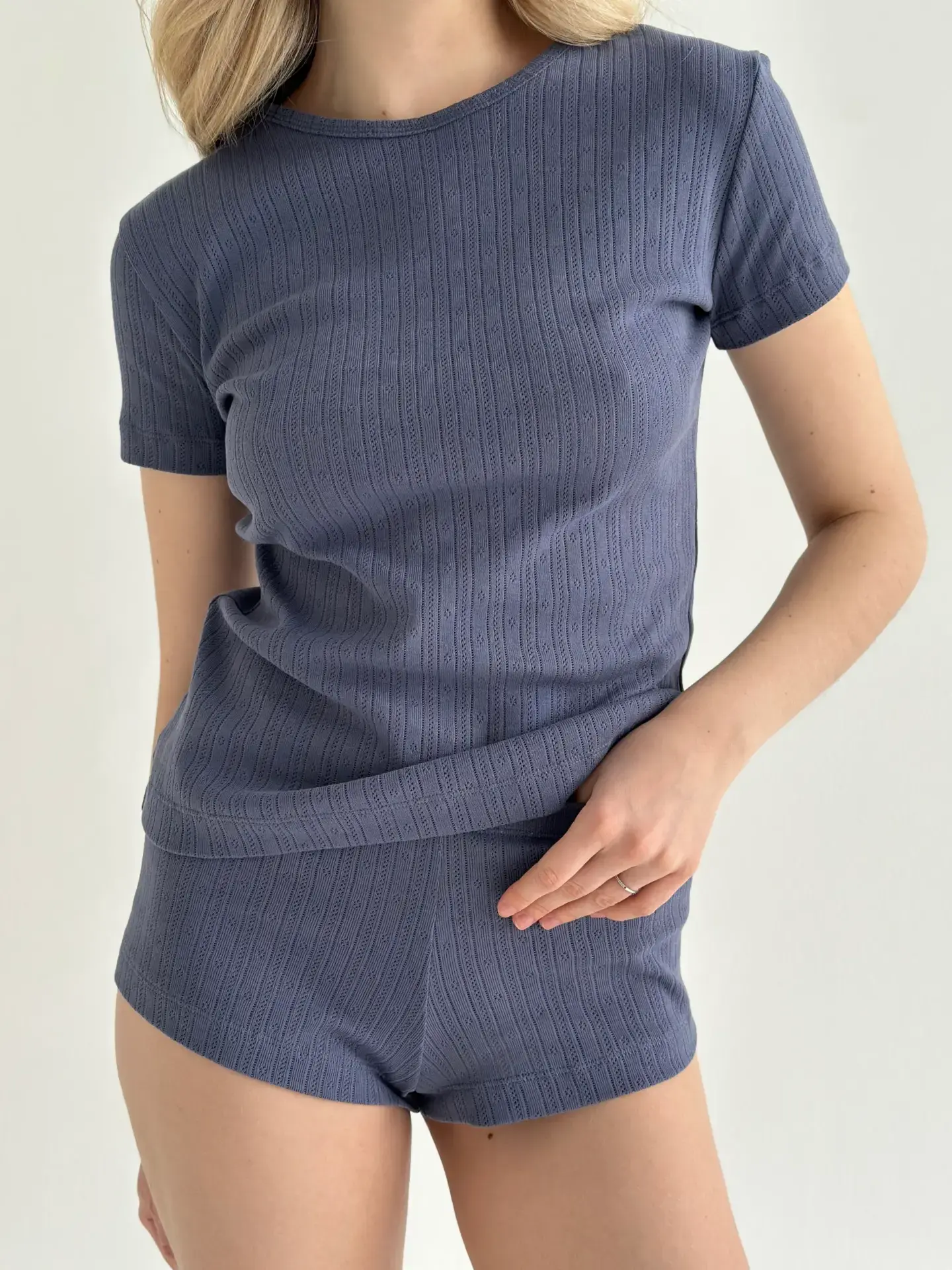 Рібана футболка синя