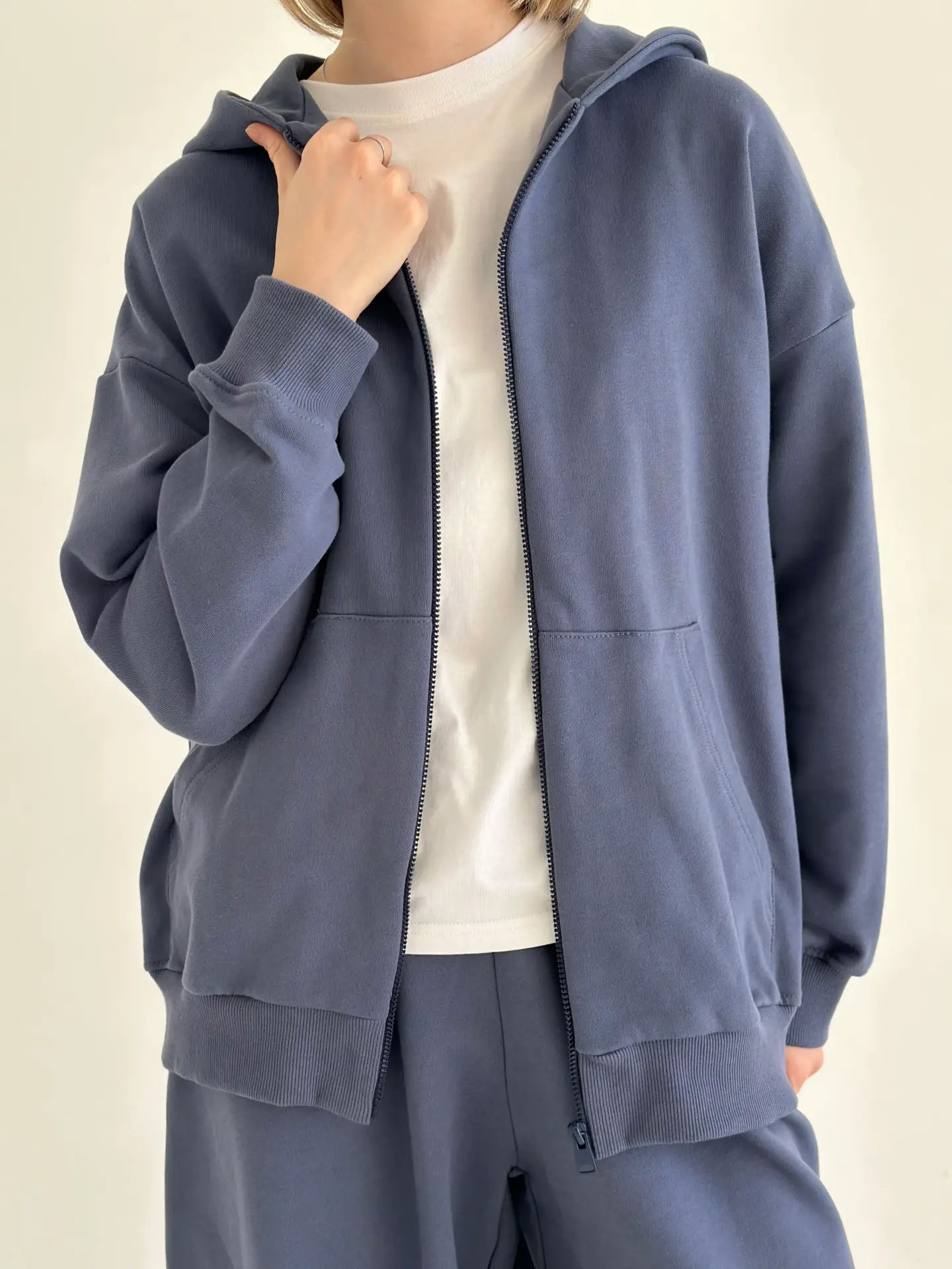 Бавовна кофта з капюшоном на блискавці трикотаж 3-х. нитка