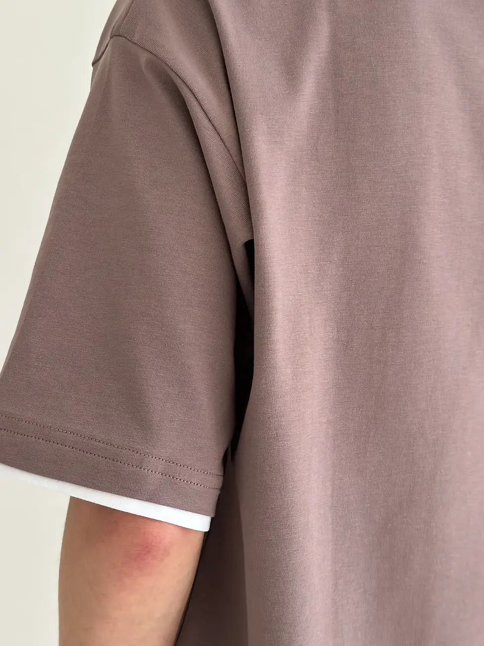 Прев'ю: Футболка з білим кантом капучино, onesize