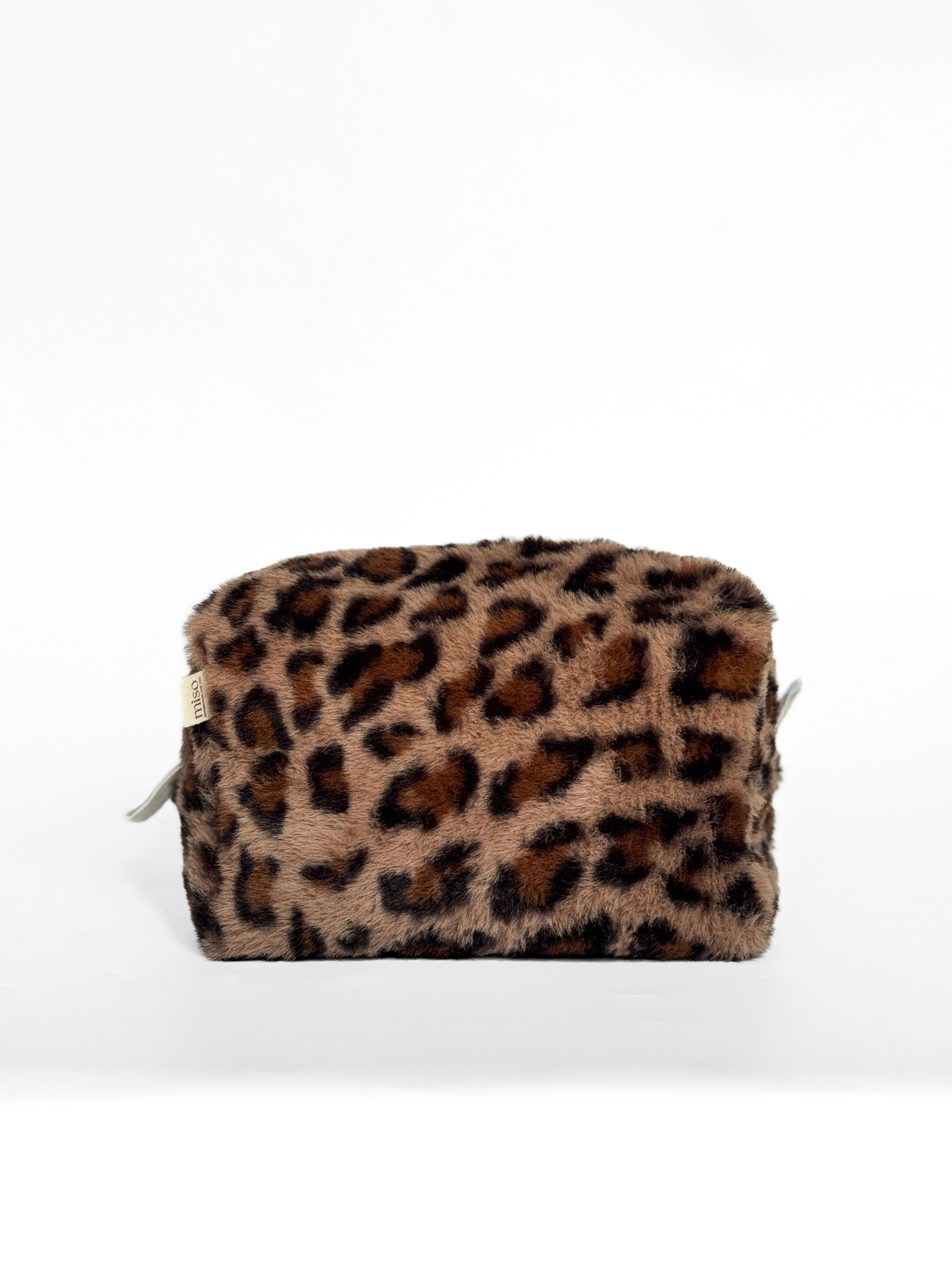  Косметичка хутро Лео коричнева середній квадрат 