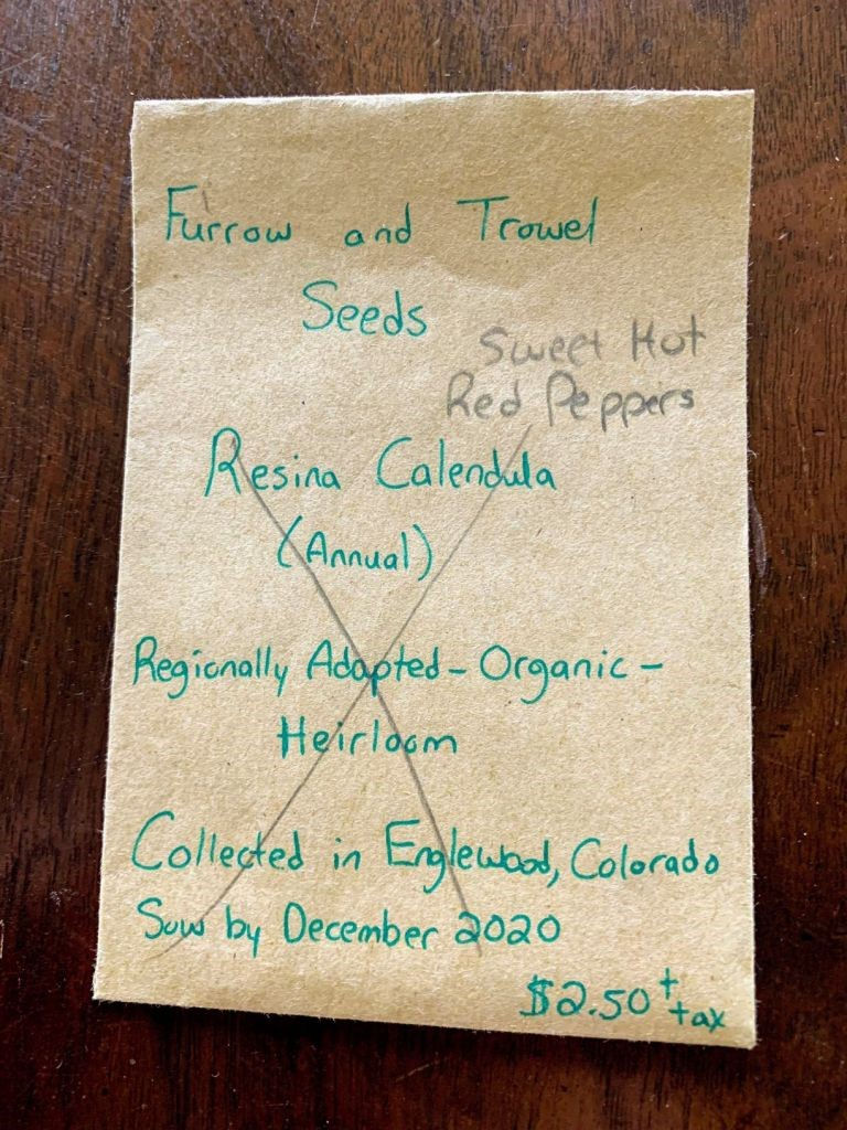 Sweet hot red peppers seed packet. Image by Gwynne Middleton