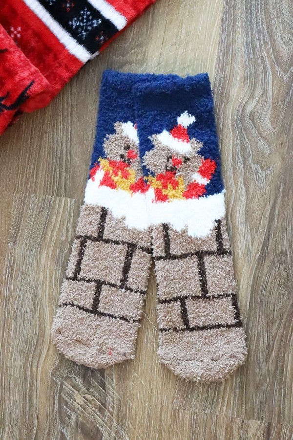 Thumbnail: 6 Pack Fuzzy Colorful Socks