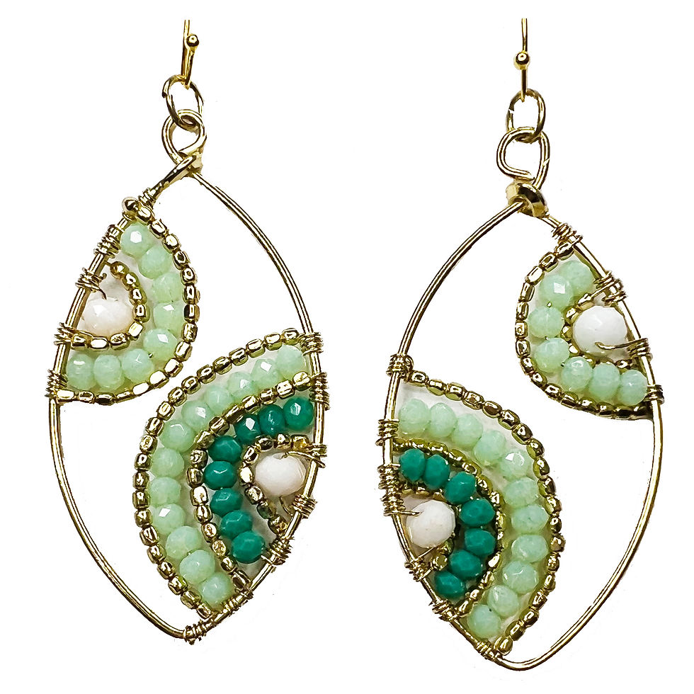 Thumbnail: Marquise Glass Bead Earrings