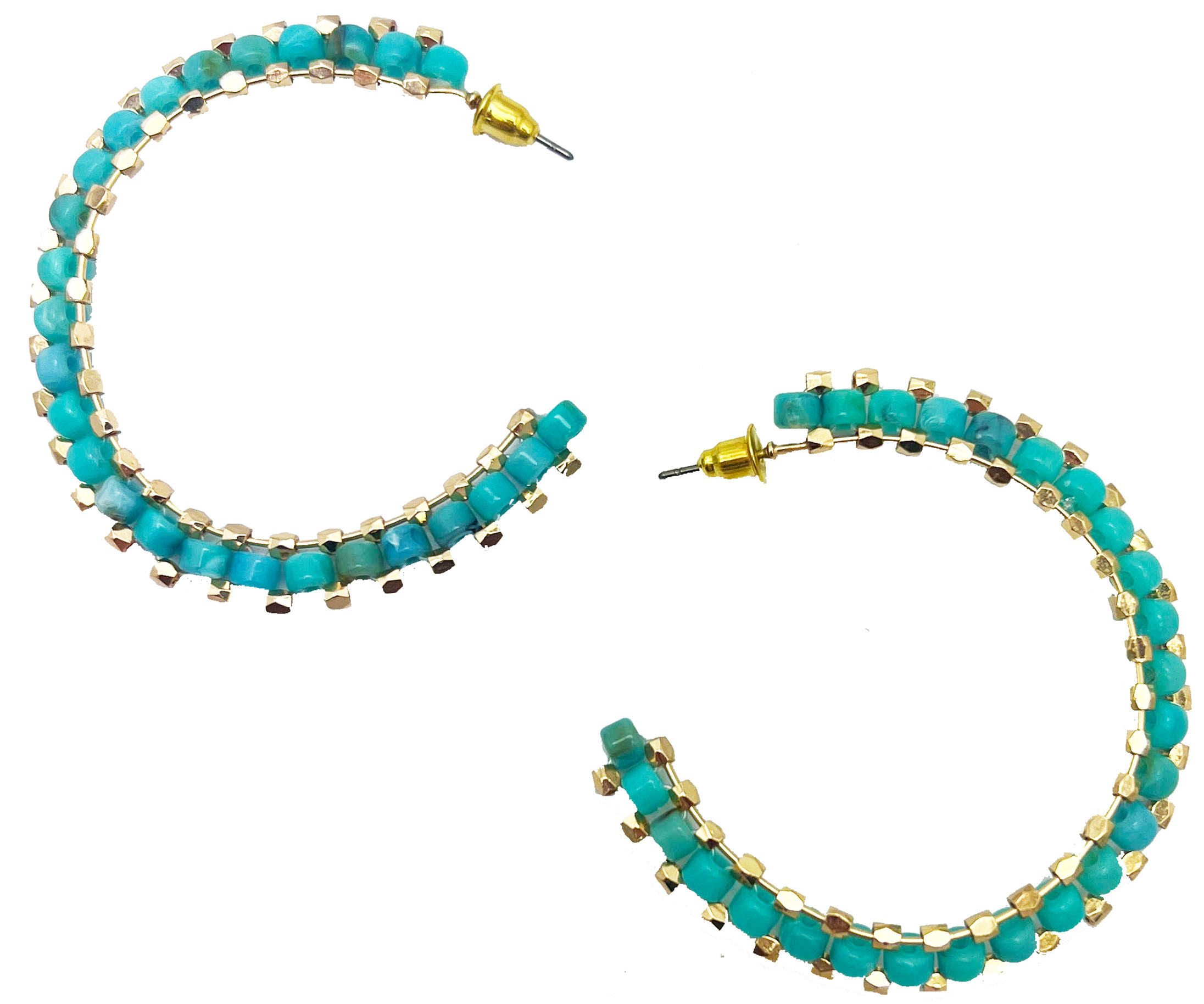 Colorful Hoops w/ Gold Accent