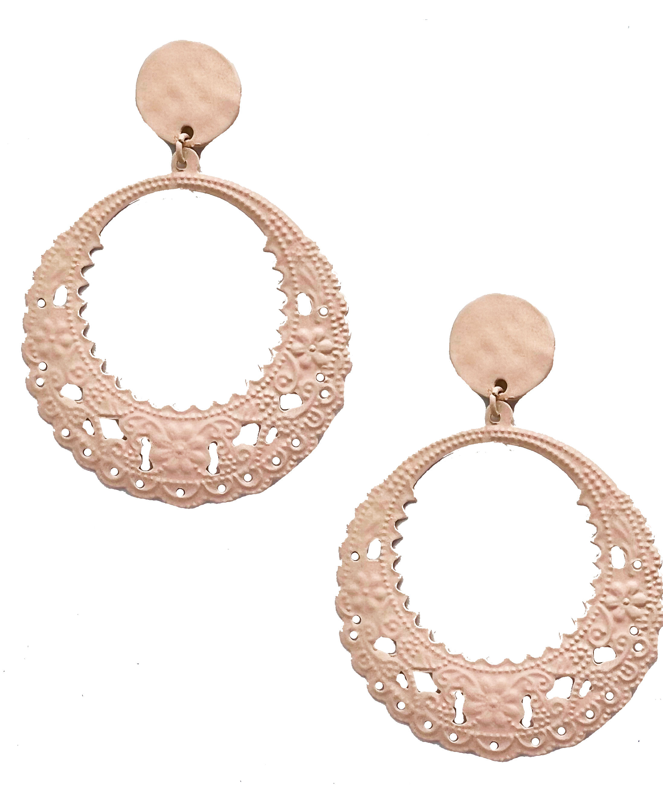 Metal Circle Drop Cut Out Earrings