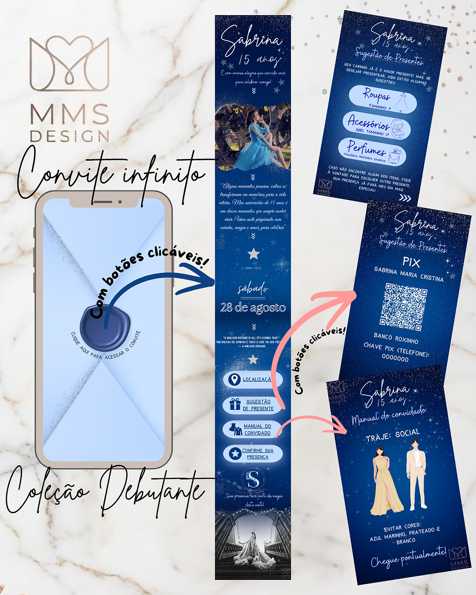 Banner de propaganda do convite infinito debutante
