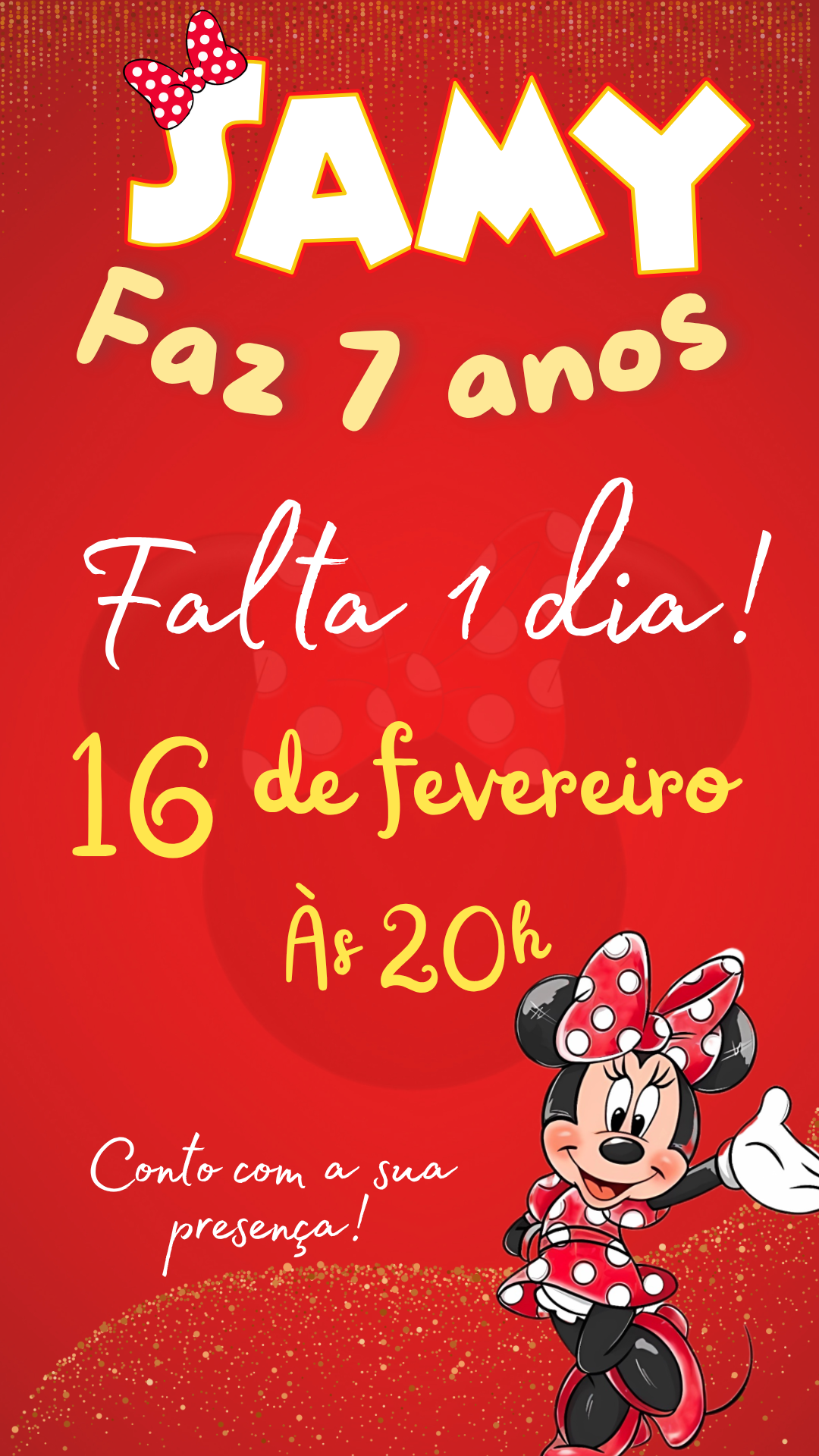 Lembrete Festa Infantil Minnie