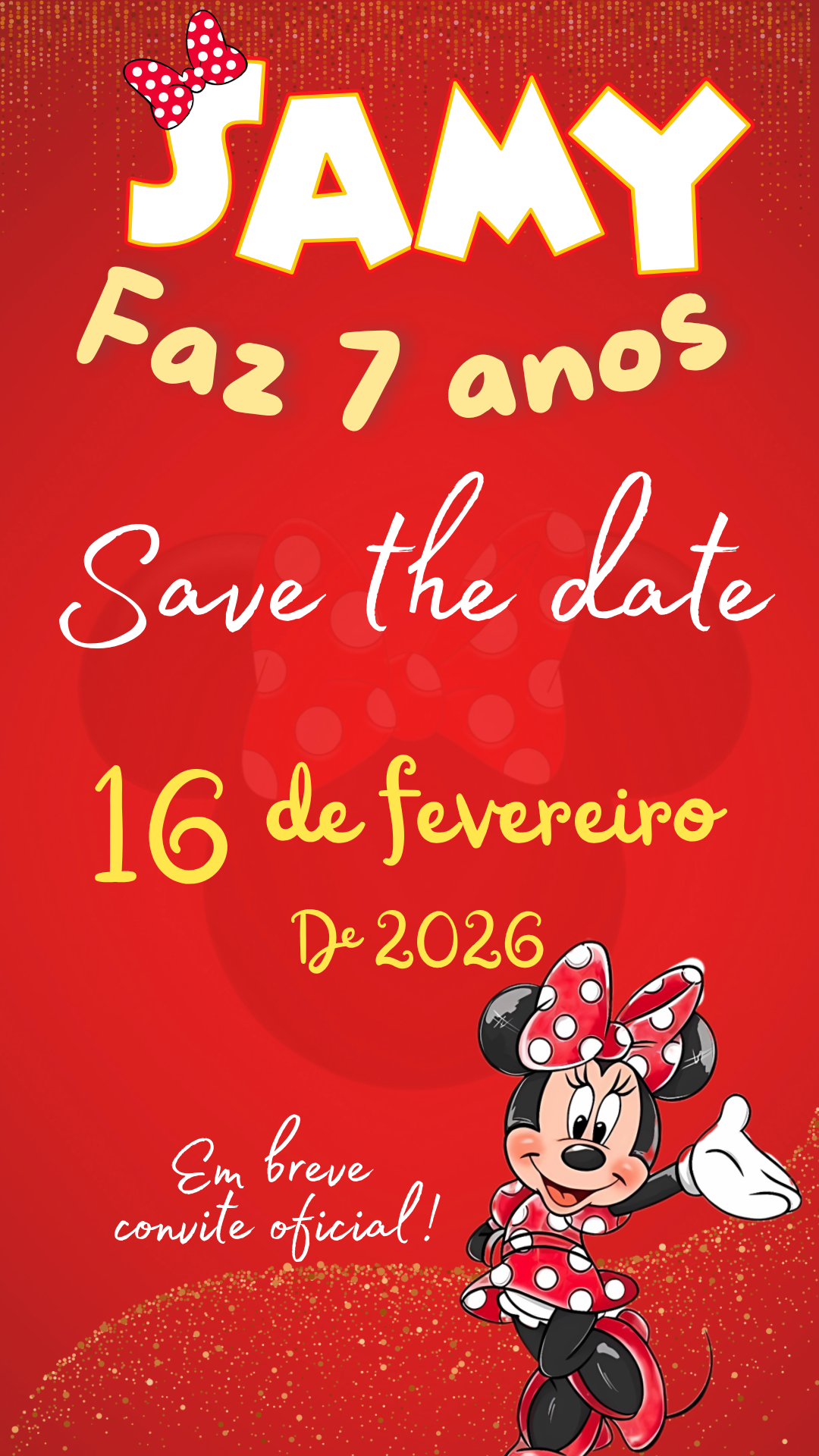 Save The Date Infantil Minnie