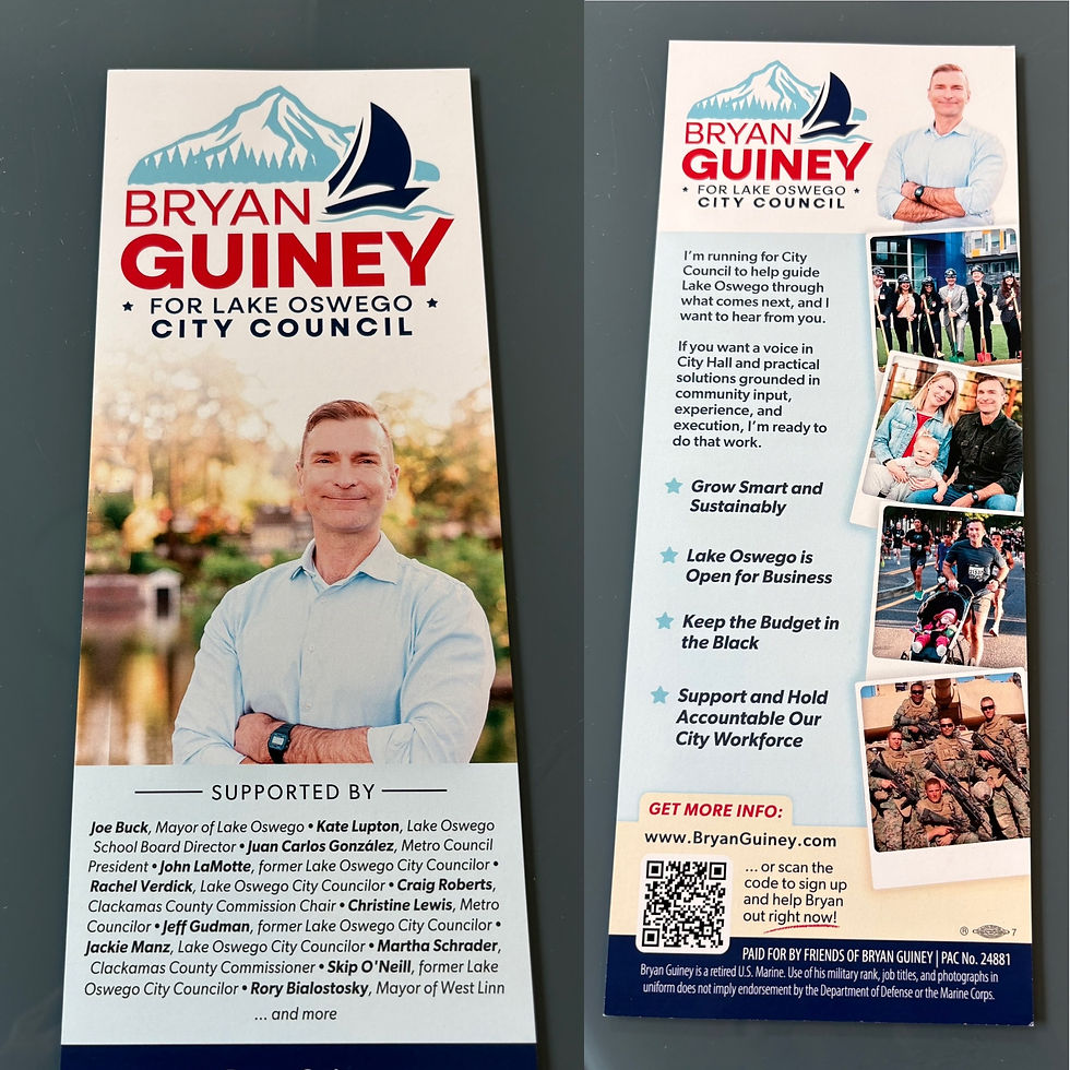 Bryan's campaign flyer