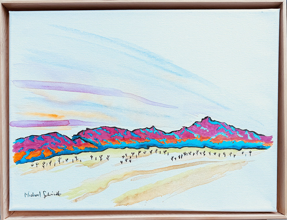 One of Michael's paintings for sale at the show