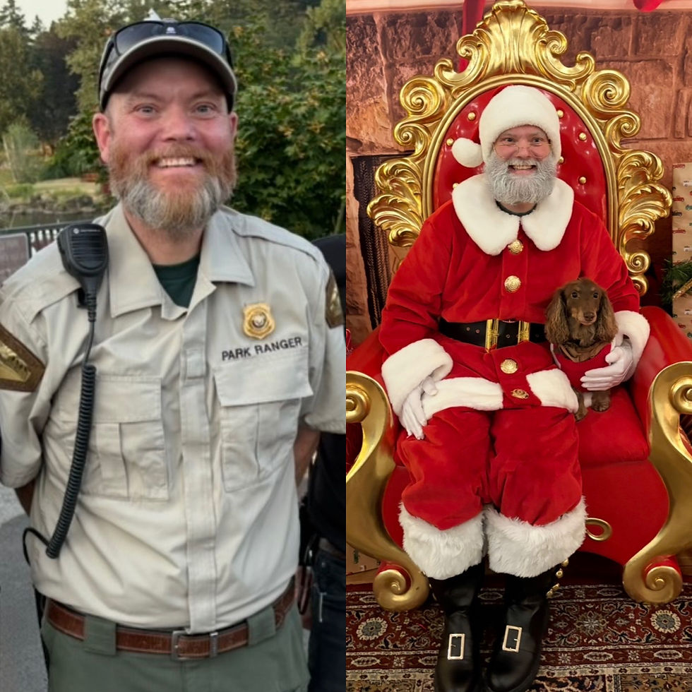 Ranger Ben is also Santa Ben for pet photo day