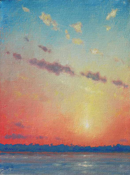 Sunset At The Bae, Abaco. 16ins x 12ins.